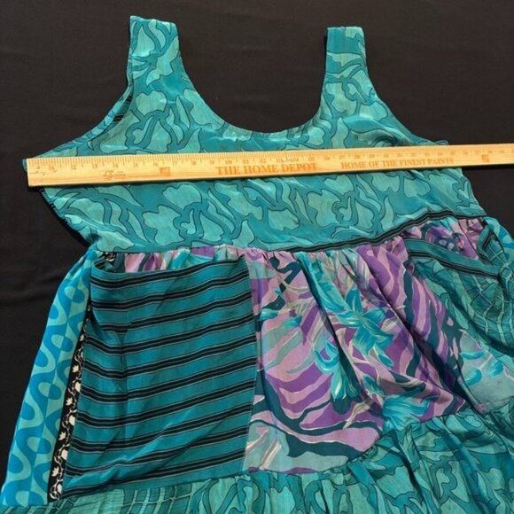 Kantha Bae Womens Silk Meadow Mini Dress Free Size New with Tags Boho Oversized - Picture 6 of 10